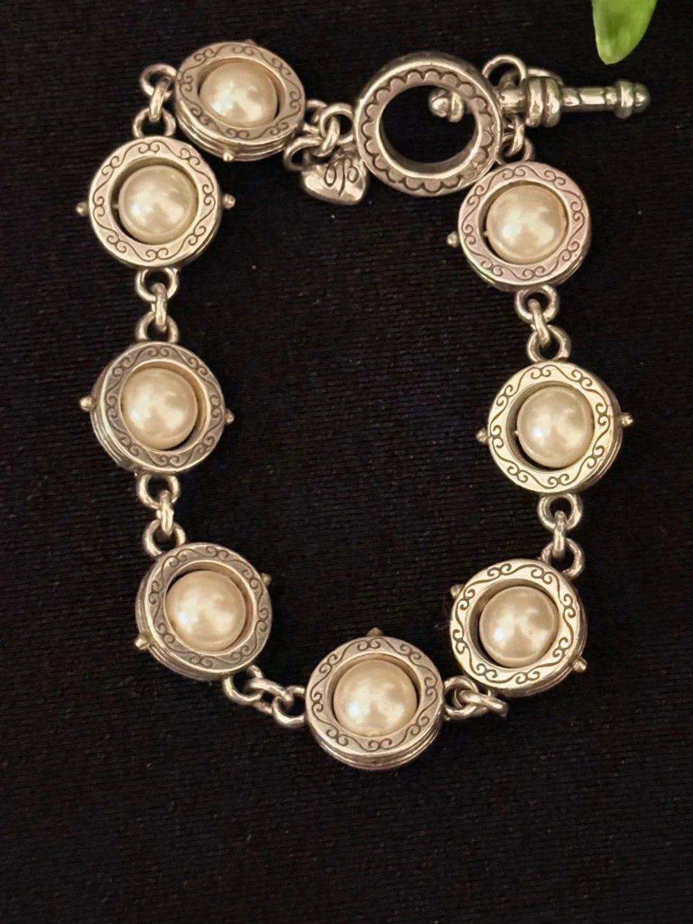 Brighton‎ Silver-Tone Pearl Station Bracelet